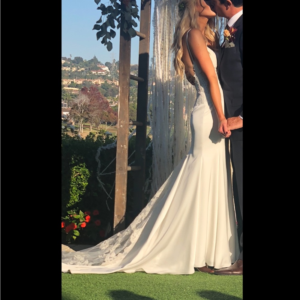 Paloma Blanca Fit and Flare Wedding Gown
